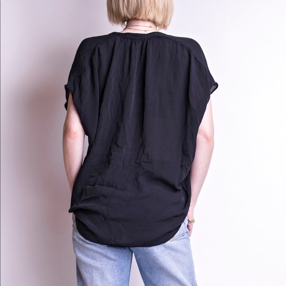 ❌SOLD❌Vince black silk boxy draped minimal blouse - Picture 4 of 6